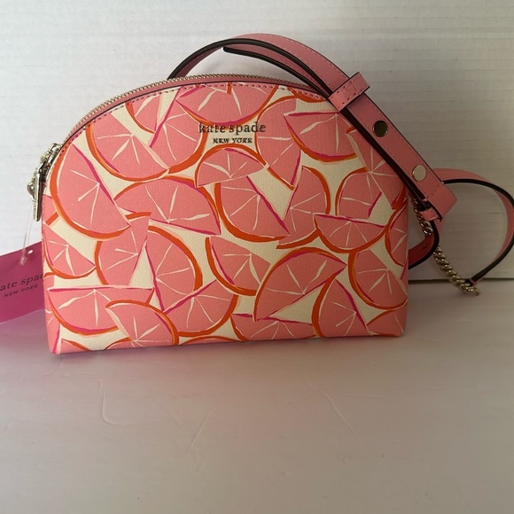 Kate Spade Spencer Pink Grapefruit Double-zip Dome Crossbody Bag NWT - Picture 3 of 16